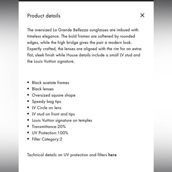 Louis Vitton LA Gran Bellezza Black Sunglasses - Picture 16 of 16